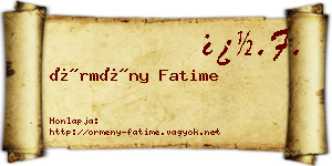 Örmény Fatime névjegykártya